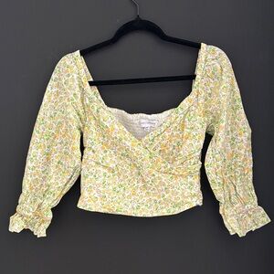 Lost + Wander Yellow Floral Blouse